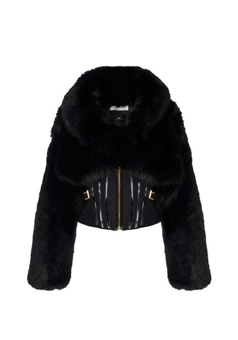 Giubbotto Elisabetta Franchi donna GB0557E2110 ecopelliccia Nero ELISABETTA FRANCHI | Giubbino | GB0557E2110
